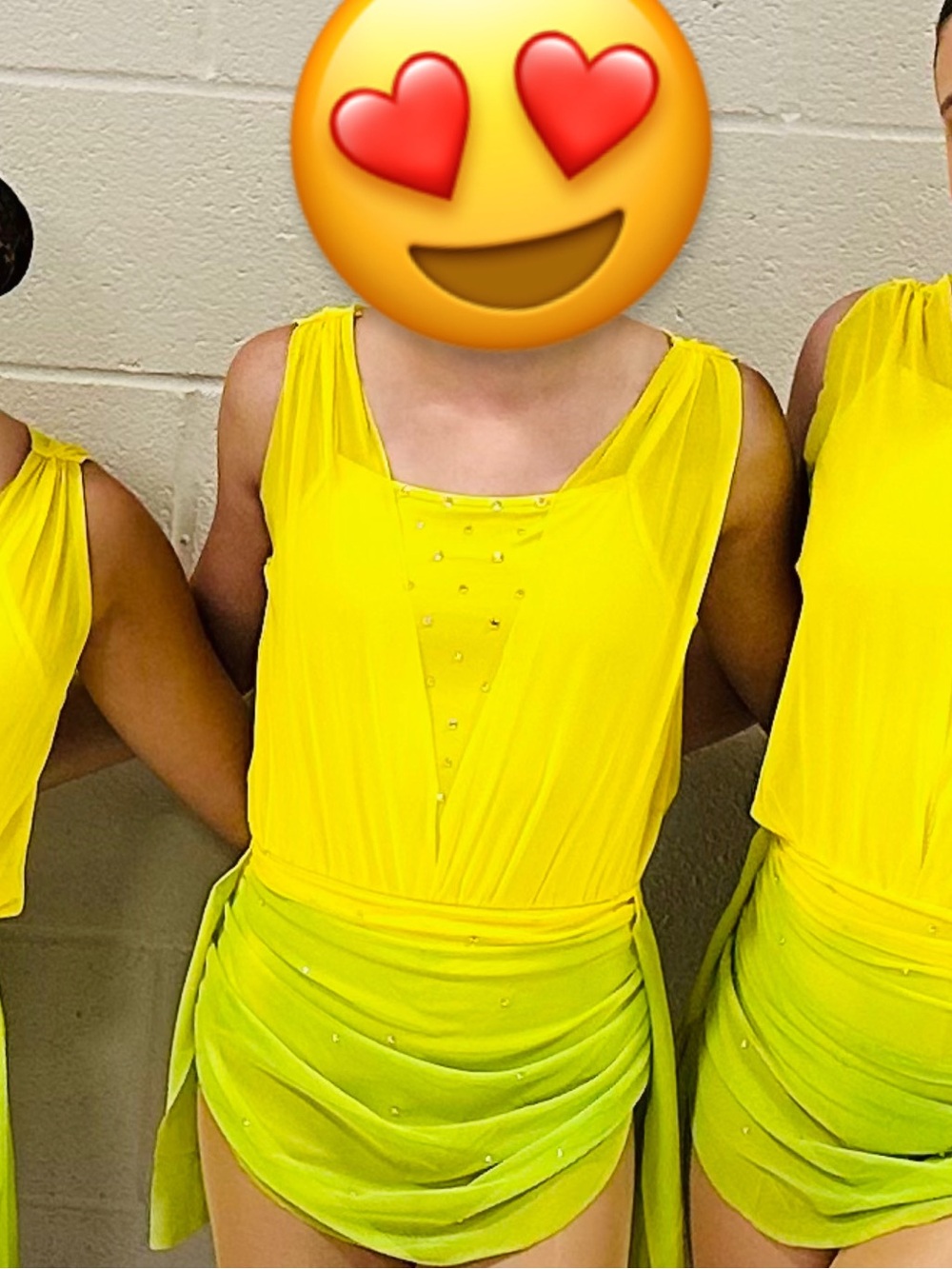 balera Bright Yellow Dance Costume with Rhinestones